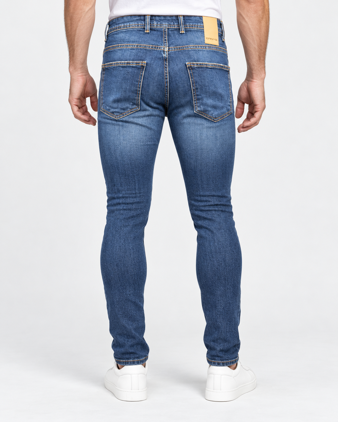Ernys Jeans uomo blu 5 tasche in cotone stretch