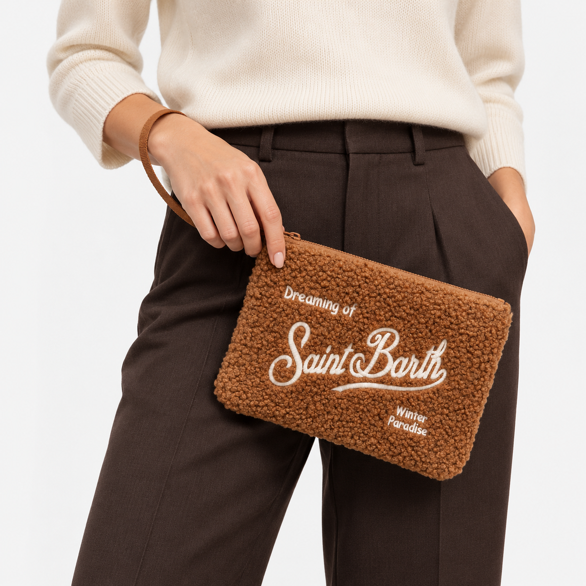 MC2 Saint Barth Pochette Donna Aline Teddy Color Cognac