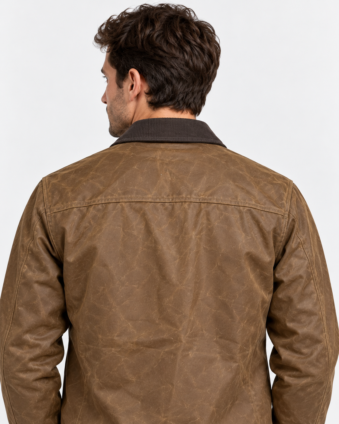 Manifattura Ceccarelli Giubbotto Uomo in Cotone Cerato Dark Tan