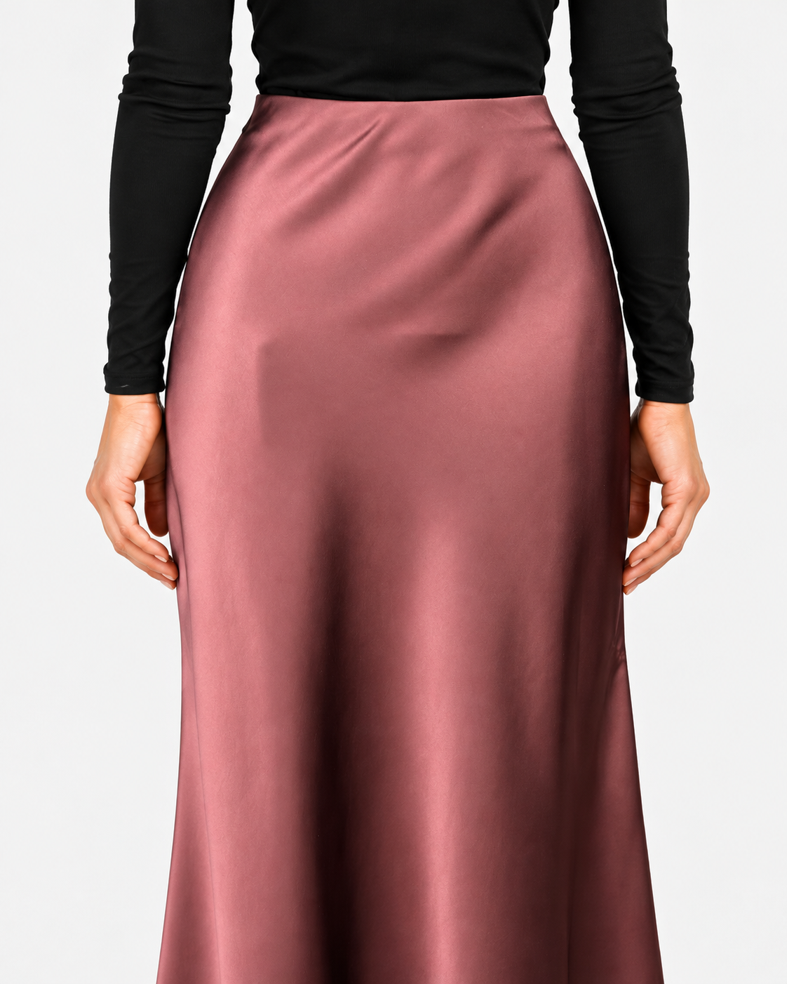 Imperial Gonna Lunga Donna Plum Noir in Raso