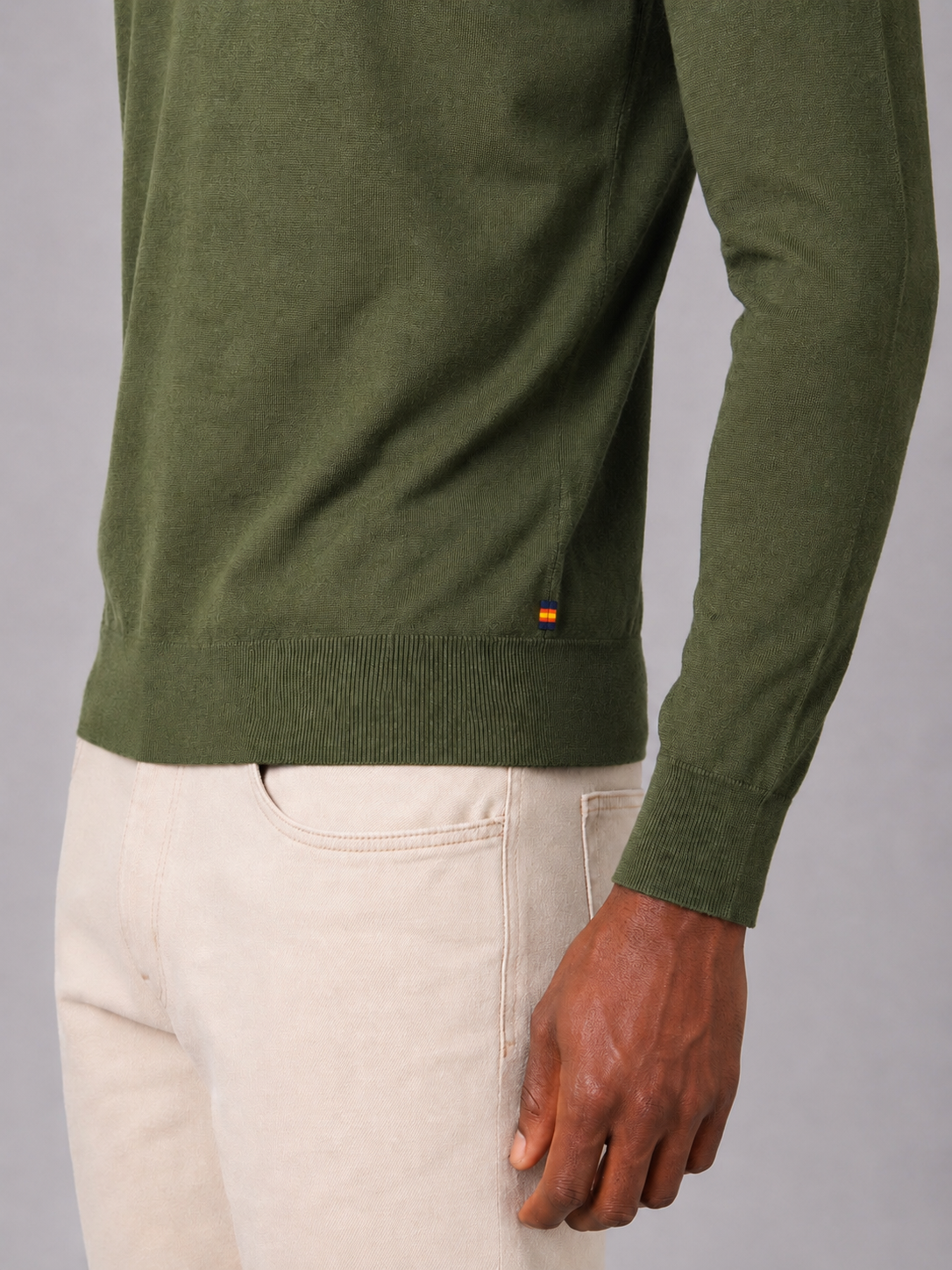 K-way maglia sebastien wool silk cashmere green parsley