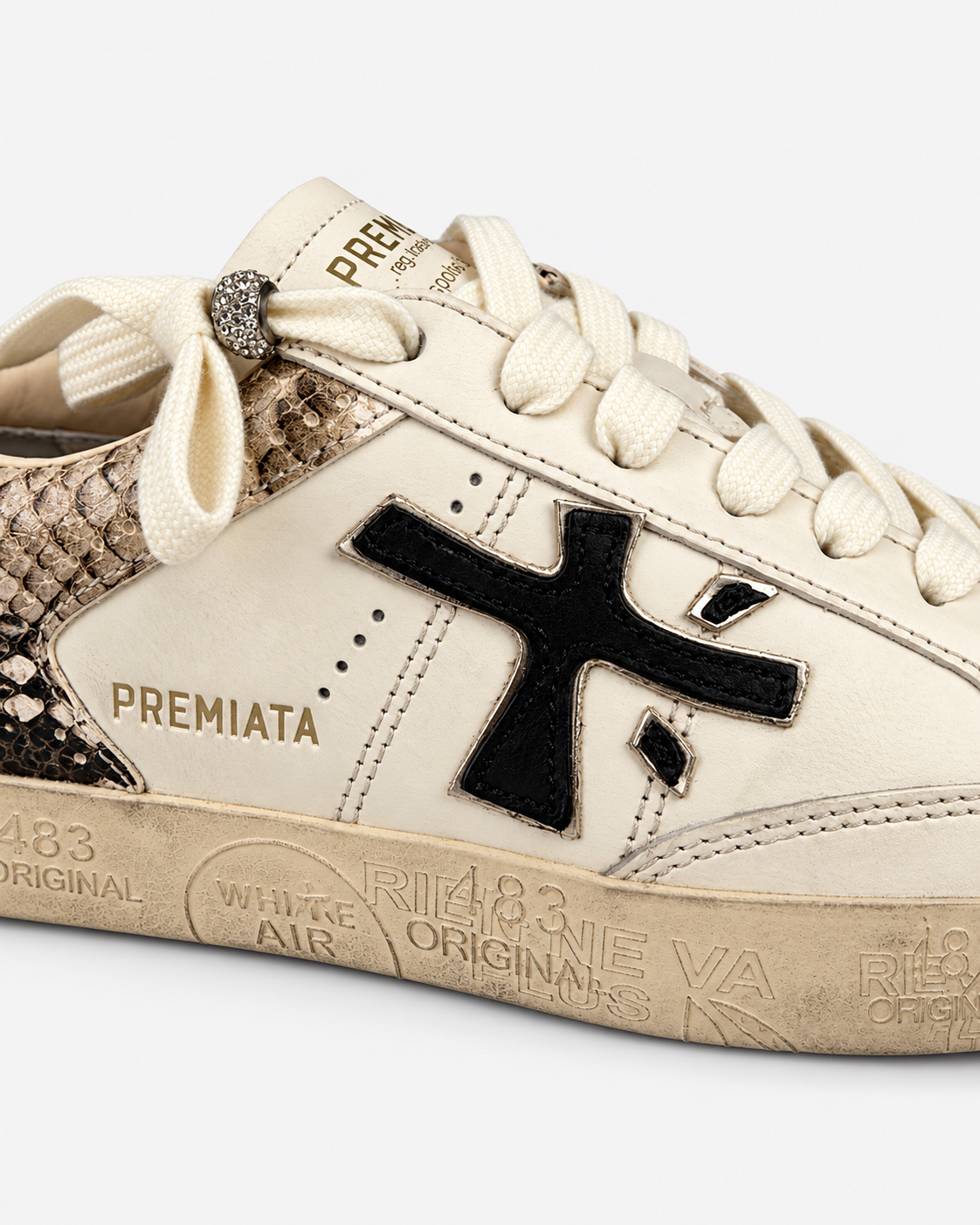 Premiata Steven 8497 Sneakers Donna Bianco Panna
