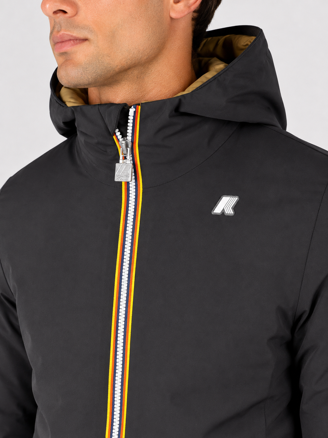 Giubbotto k-way uomo Jack St Warm Double reversibile black pure - beige khaki