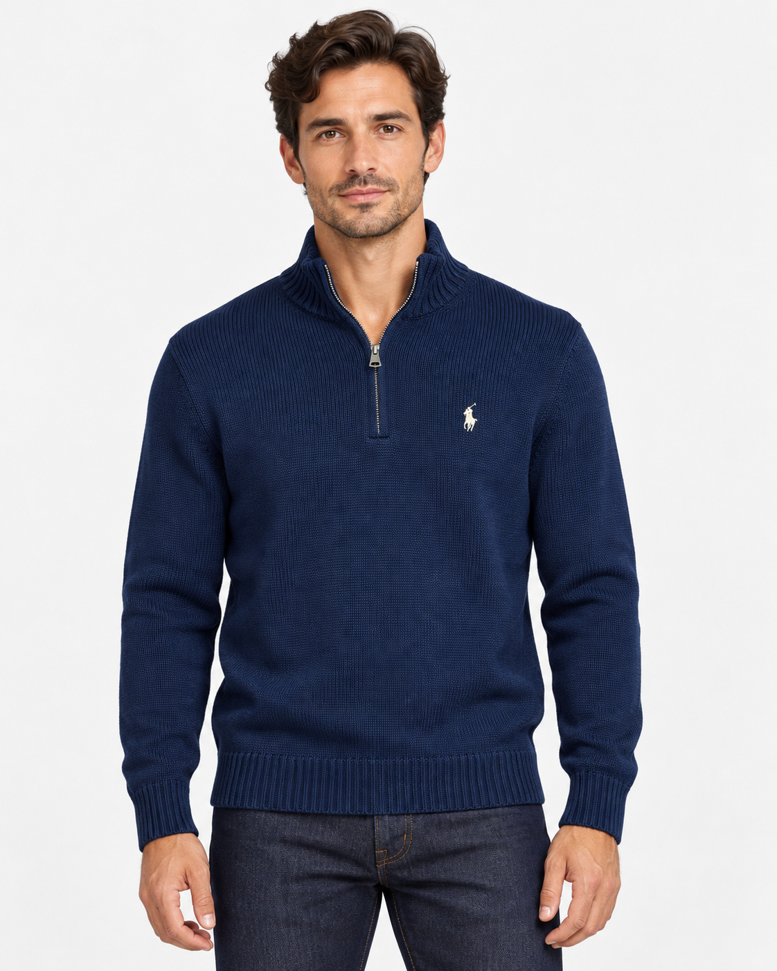 Polo Ralph Lauren Maglione Uomo Mezza Zip Blu Navy