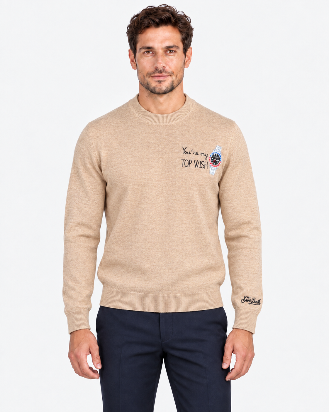 MC2 Saint Barth Maglia Uomo Top Wish Beige