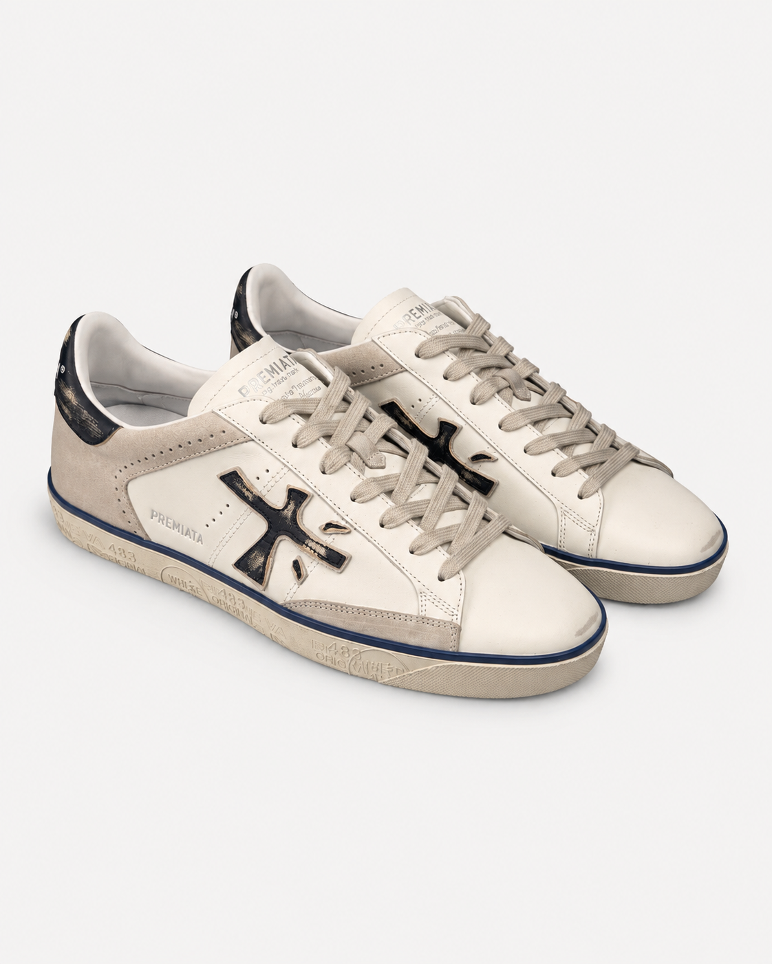 Premiata Sneakers uomo Steven bianco blu