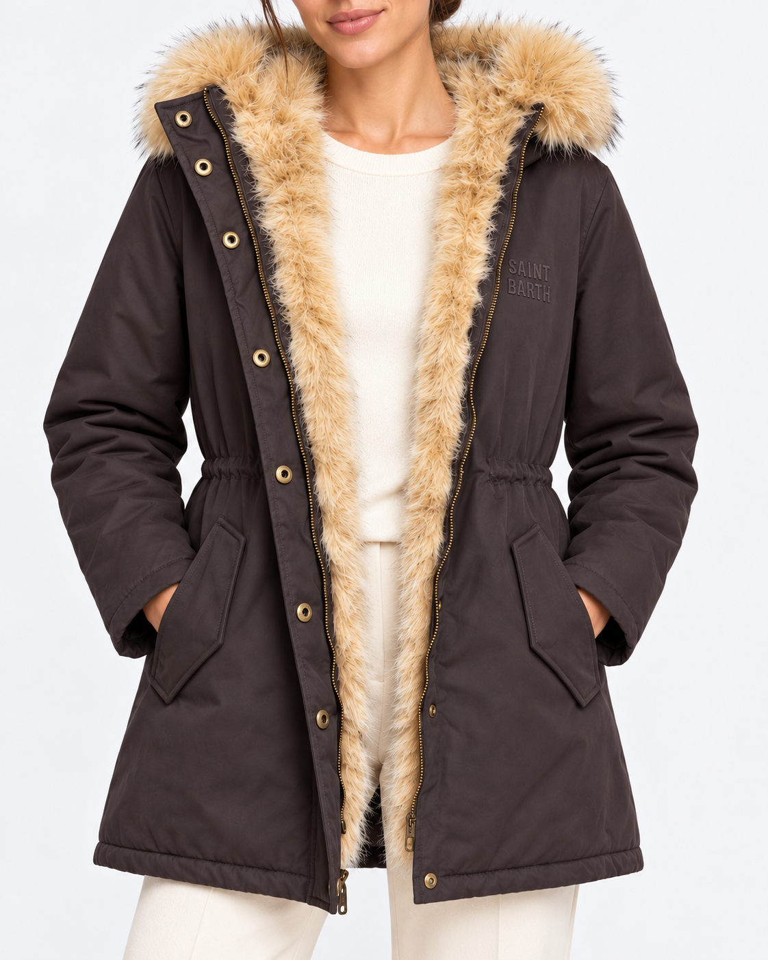 MC2 Saint Barth Parka Donna Brenna Marrone