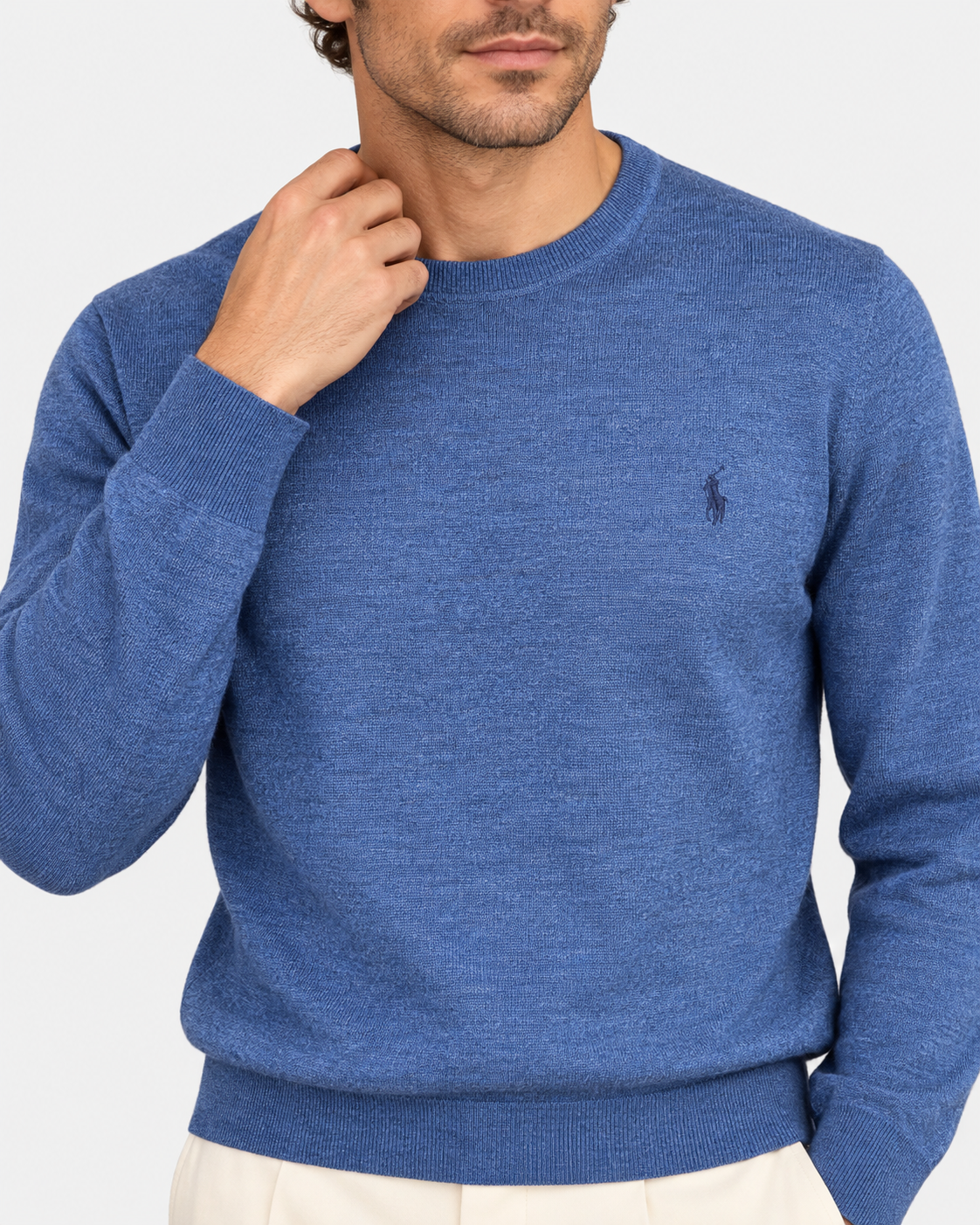 Polo Ralph Lauren Maglione Girocollo Uomo Slim Fit Navy Heather