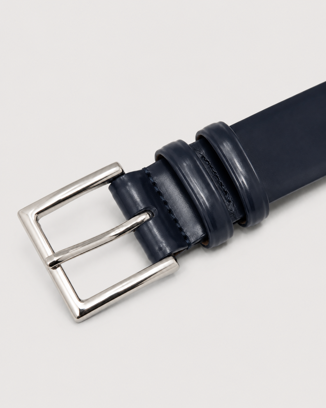 Cintura classica calf in pelle blu oceano