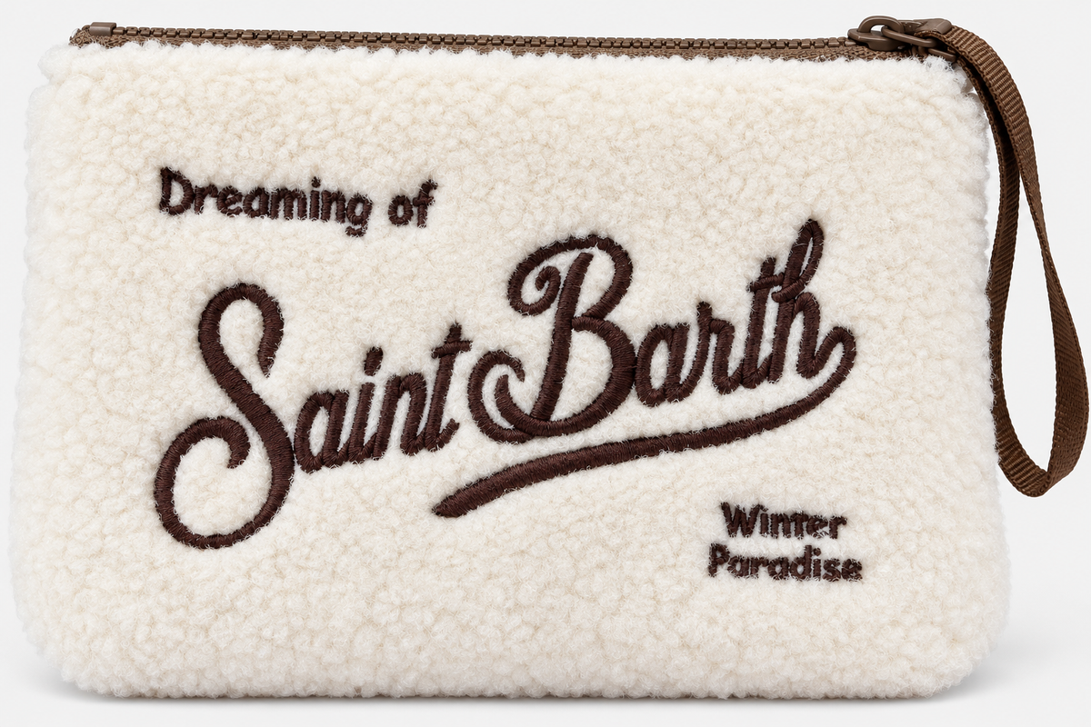 MC2 Saint Barth Christmas Box Donna con Berretto Marrone e Pochette Panna