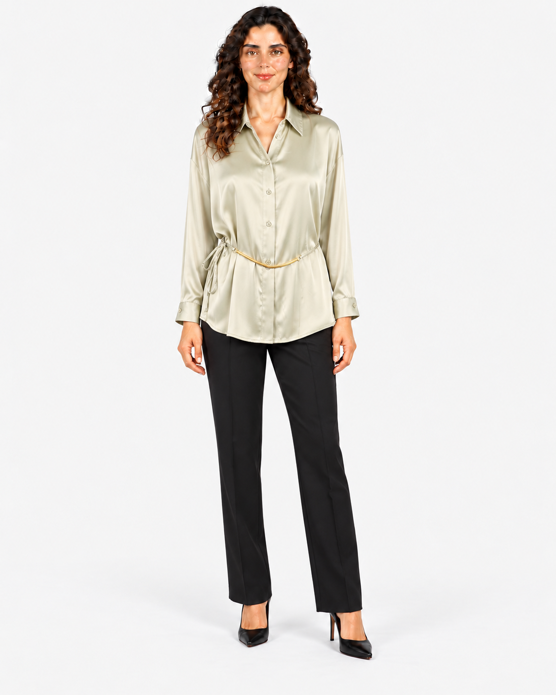 Imperial Camicia Donna Sea Grass in Raso