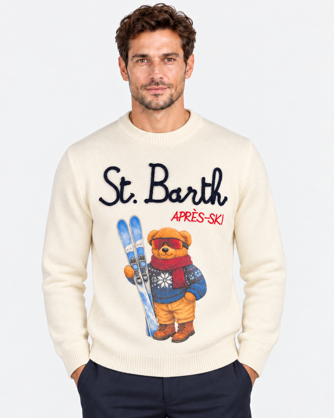 MC2 Saint Barth Maglia Uomo Teddy Après Speed Panna