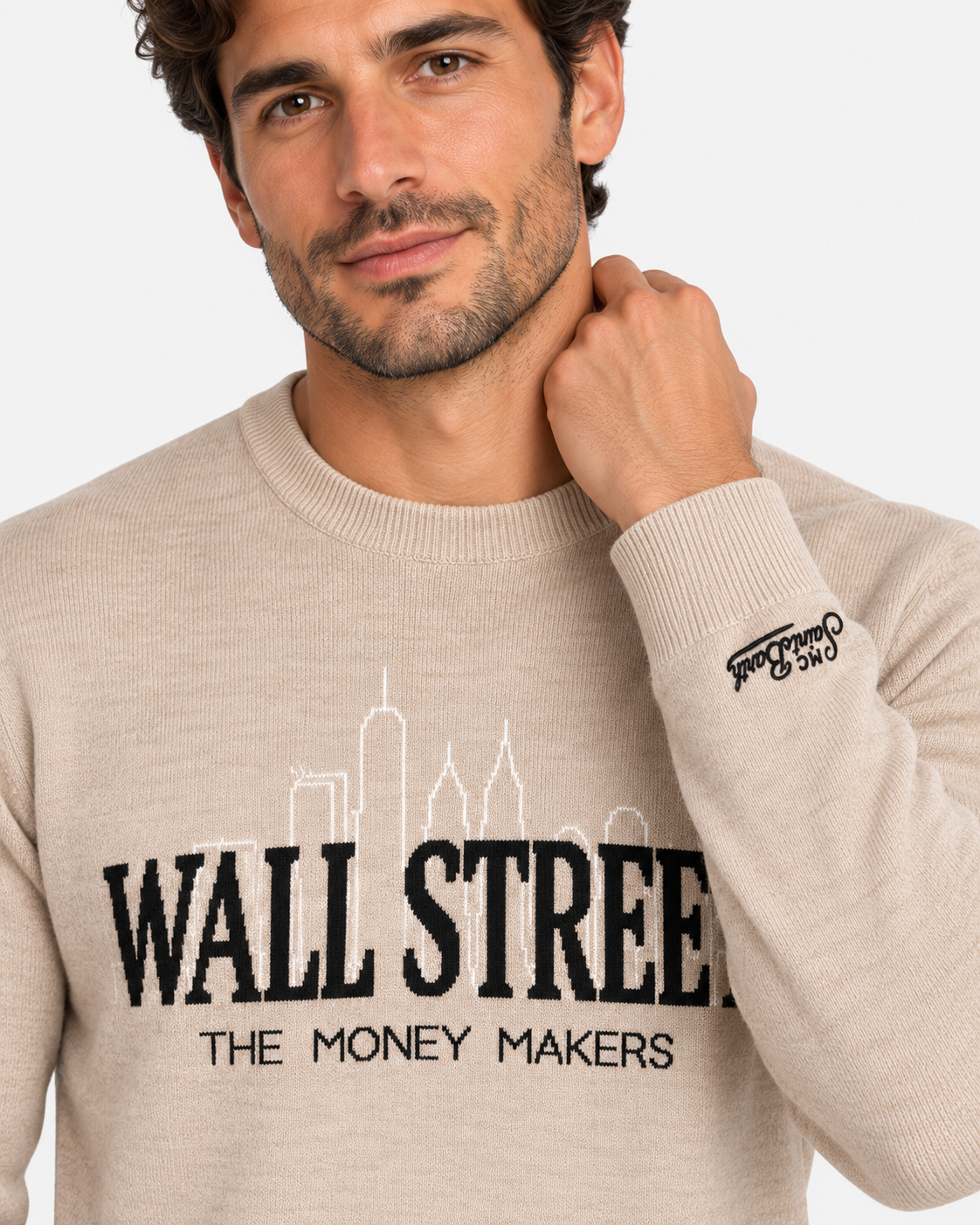 MC2 Saint Barth Maglia Uomo Wall Street Beige