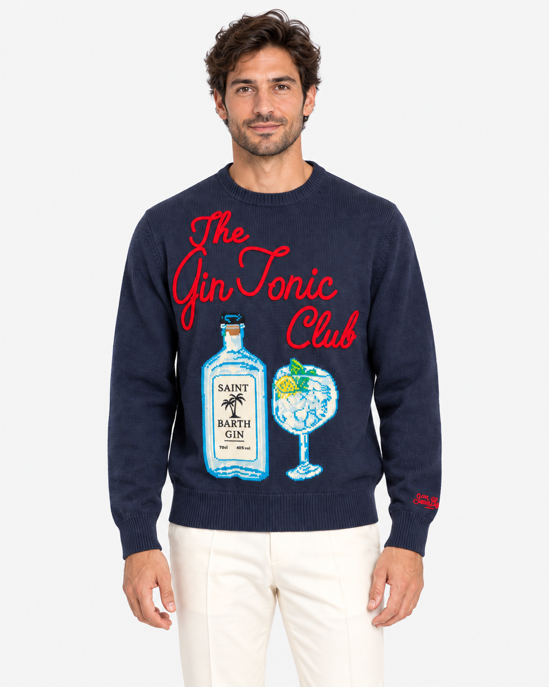 MC2 Saint Barth Maglia Uomo The Gin Tonic Club Blu