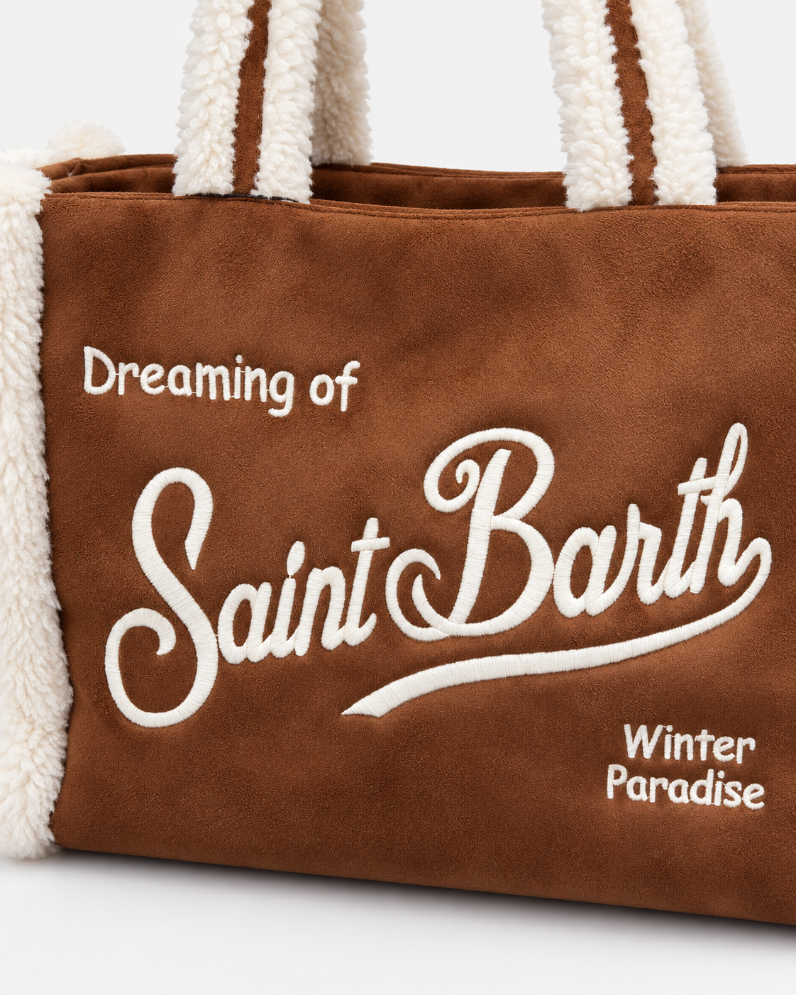 MC2 Saint Barth Borsa Donna Vanity Shearling Cognac con Ricamo