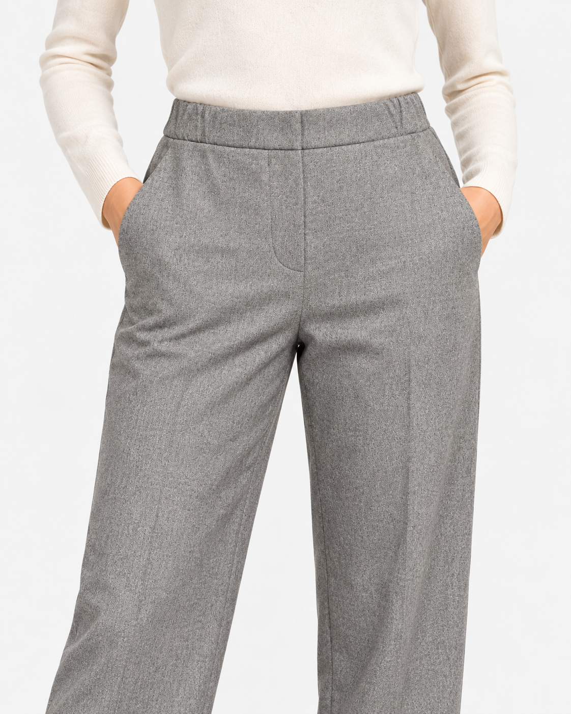 Gran Sasso Pantaloni Donna Grigi in Lana Vergine e Cashmere