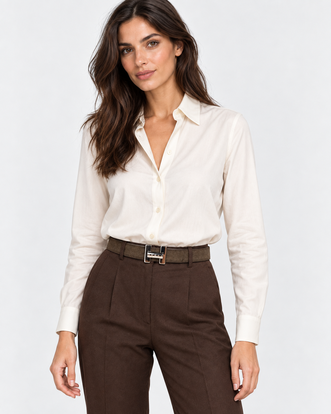 Hogan Cintura donna reversibile in pelle marrone e bordeaux con fibbia H