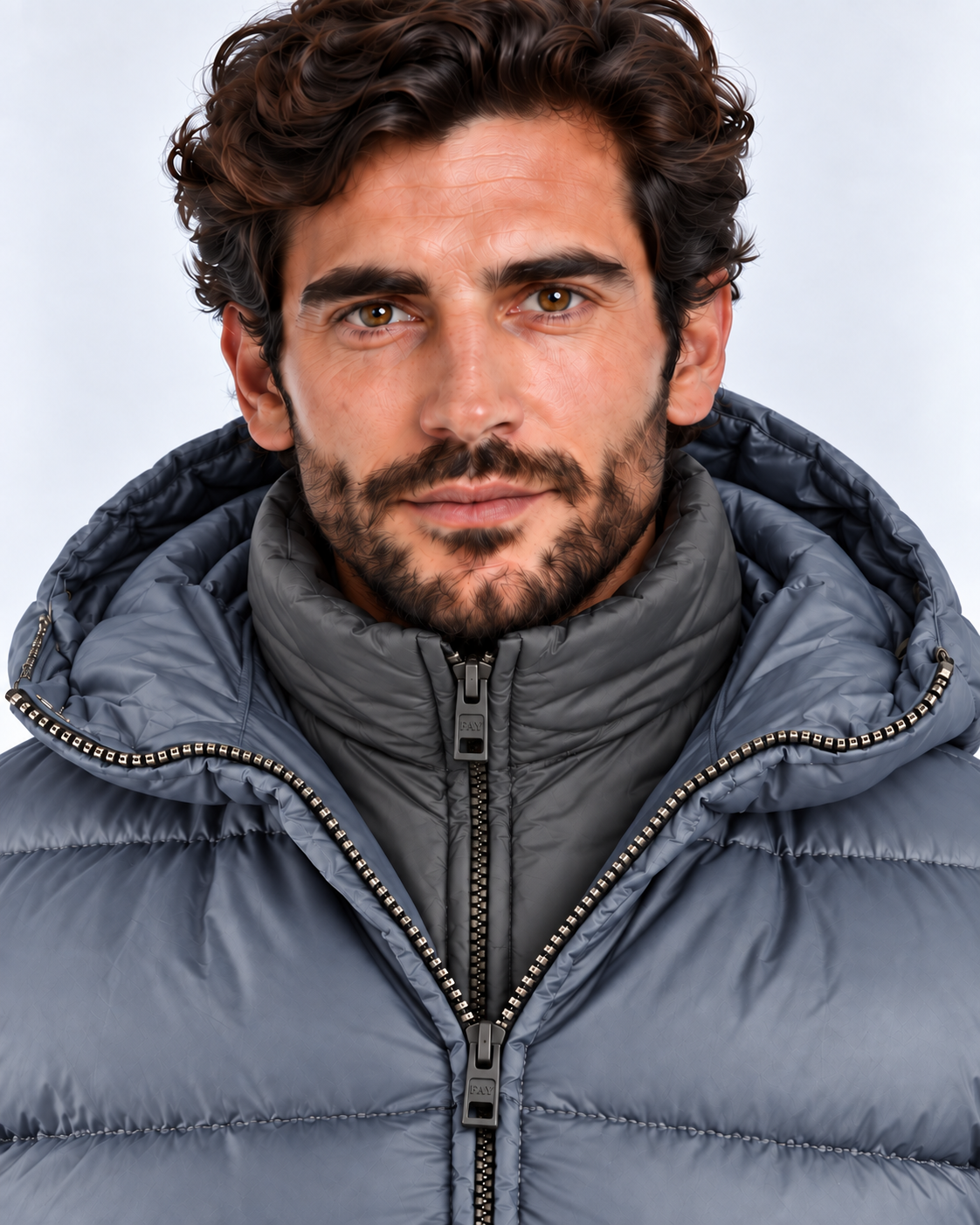 Fay Piumino uomo Double Front in nylon blu
