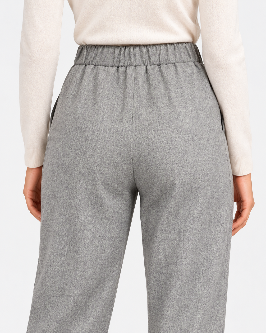 Gran Sasso Pantaloni Donna Grigi in Lana Vergine e Cashmere