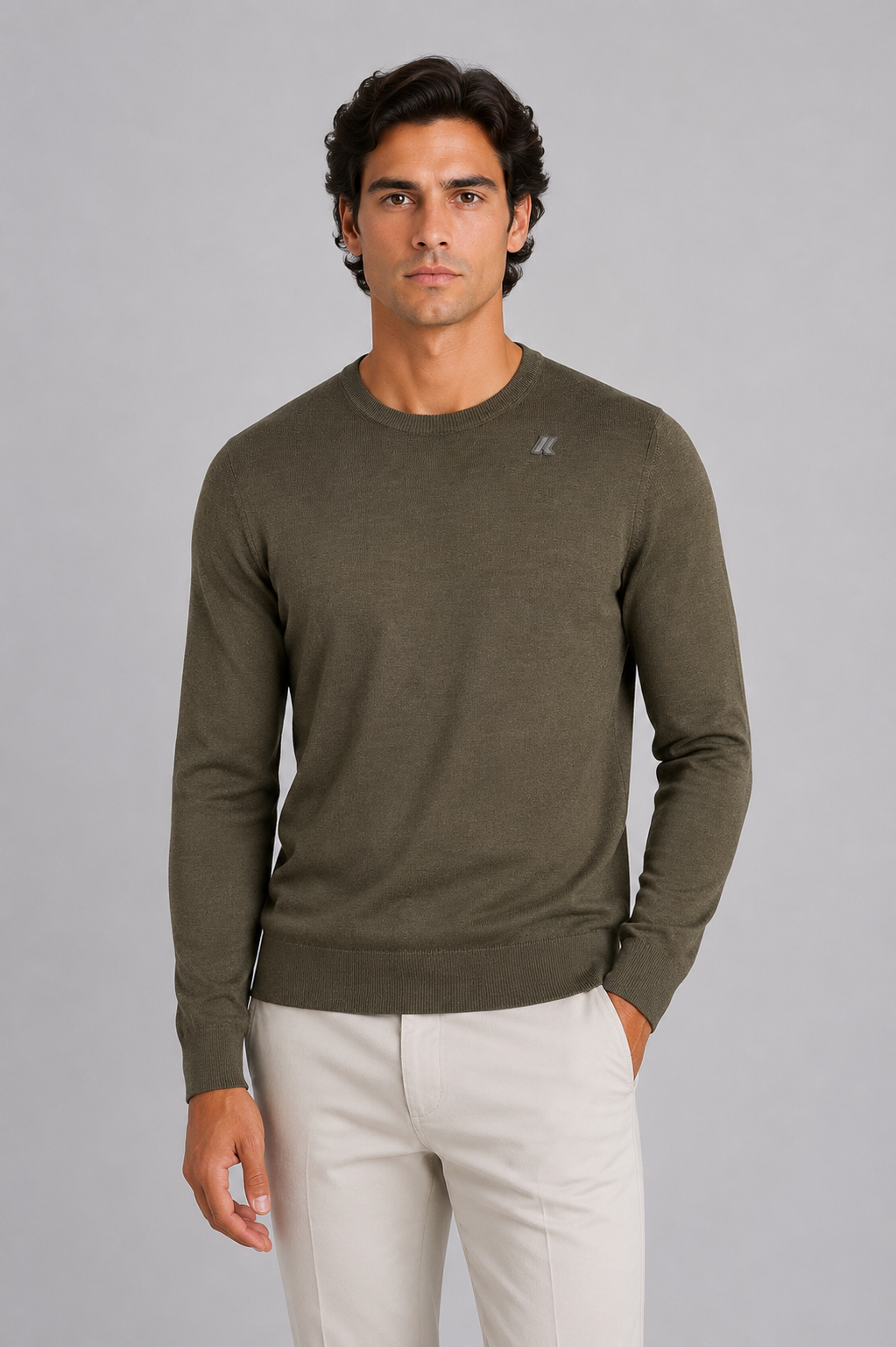Maglia Sebastien merino green blackish