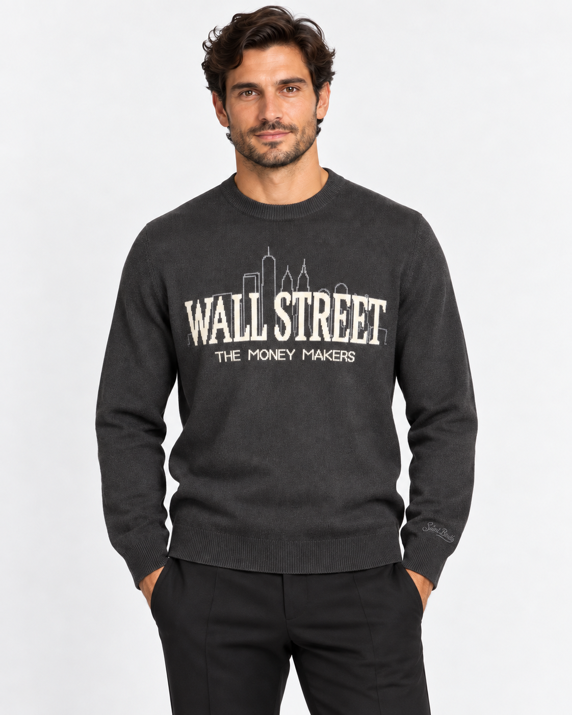MC2 Saint Barth Maglia Uomo Wall Street Black