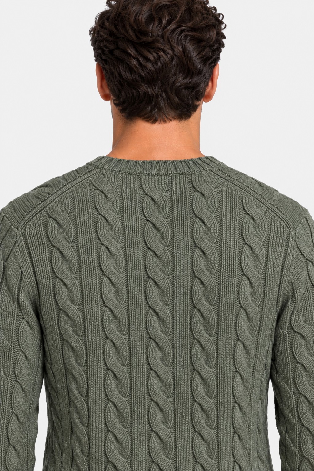Polo Ralph Lauren Maglia Uomo a Trecce Green in Cotone
