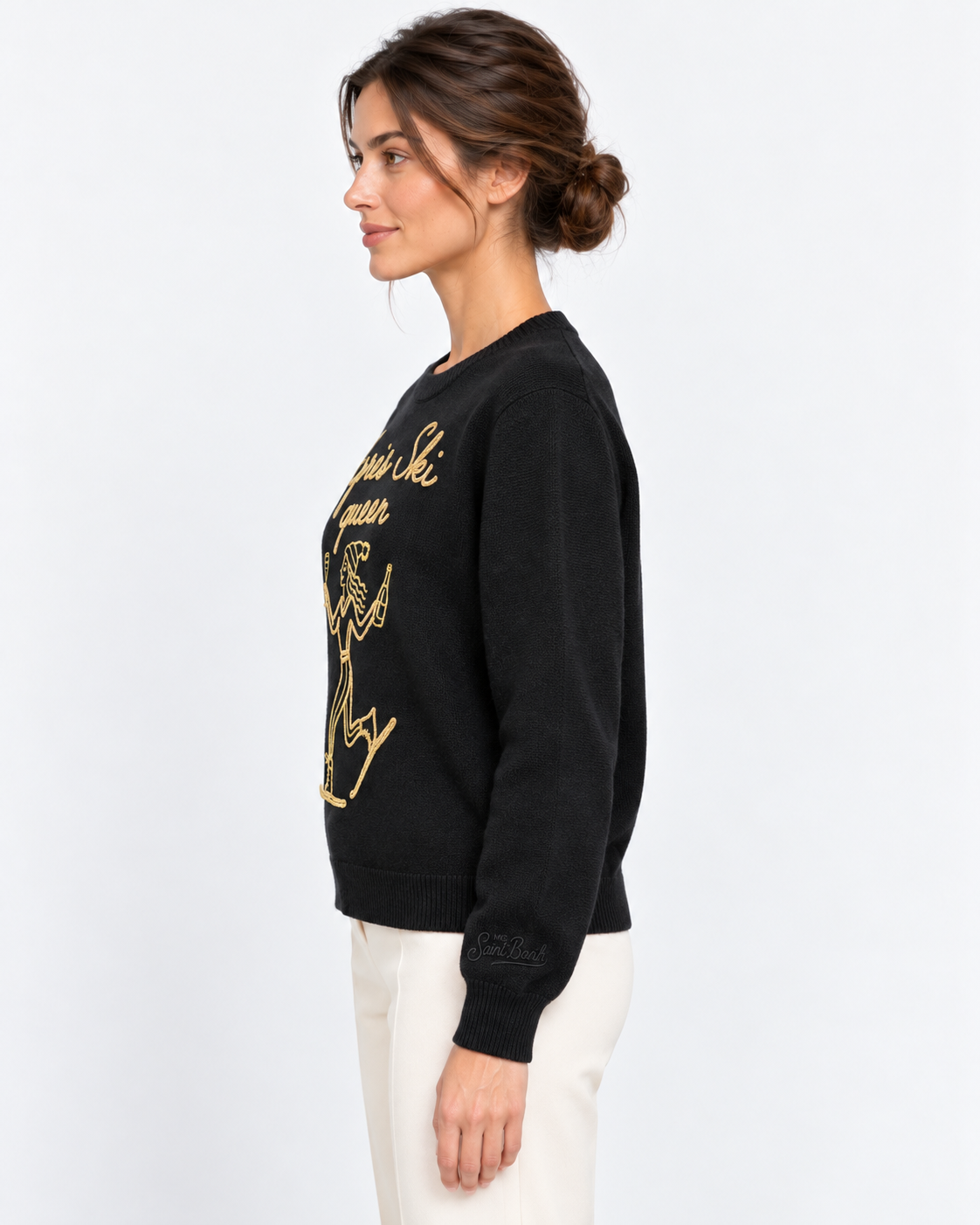 MC2 Saint Barth Maglia Donna New Queen Après Ski Queen Nera