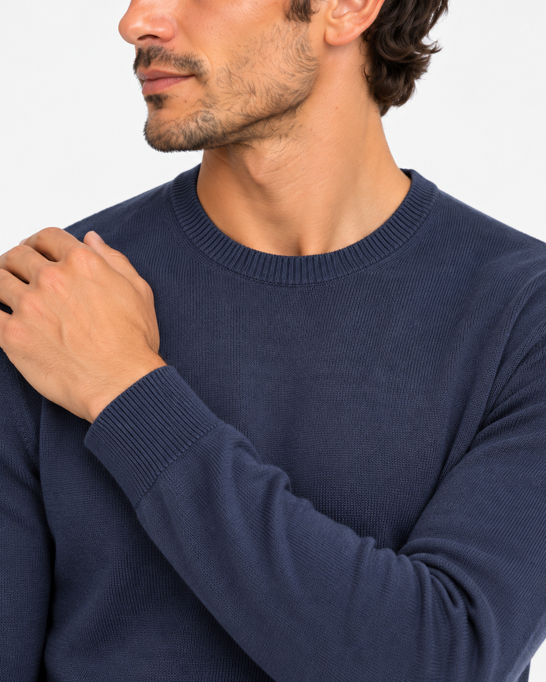 Fay Pull Girocollo Uomo in Lana Merinos Blu