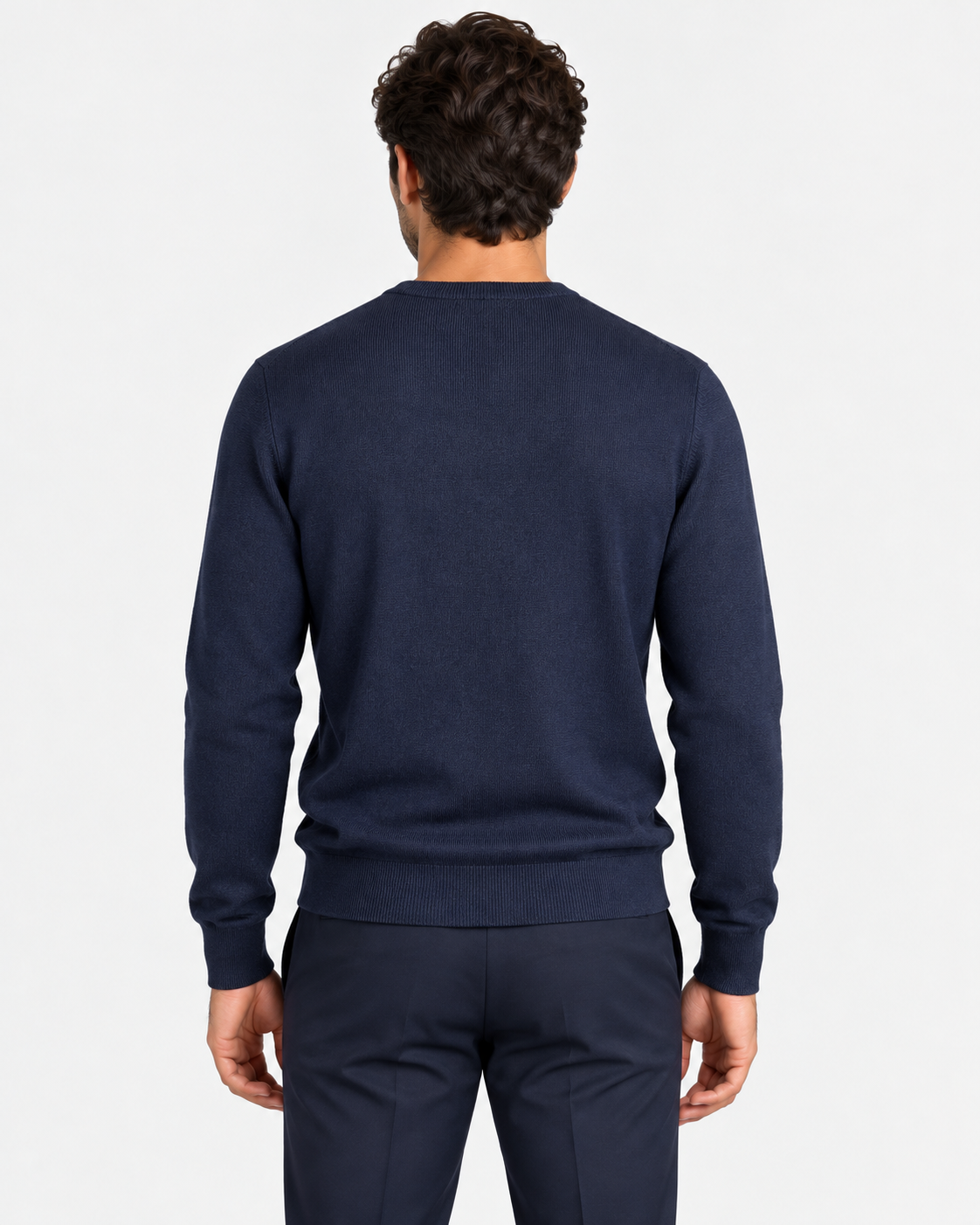 Gran Sasso Maglia Uomo Girocollo in Lana Blu Avio