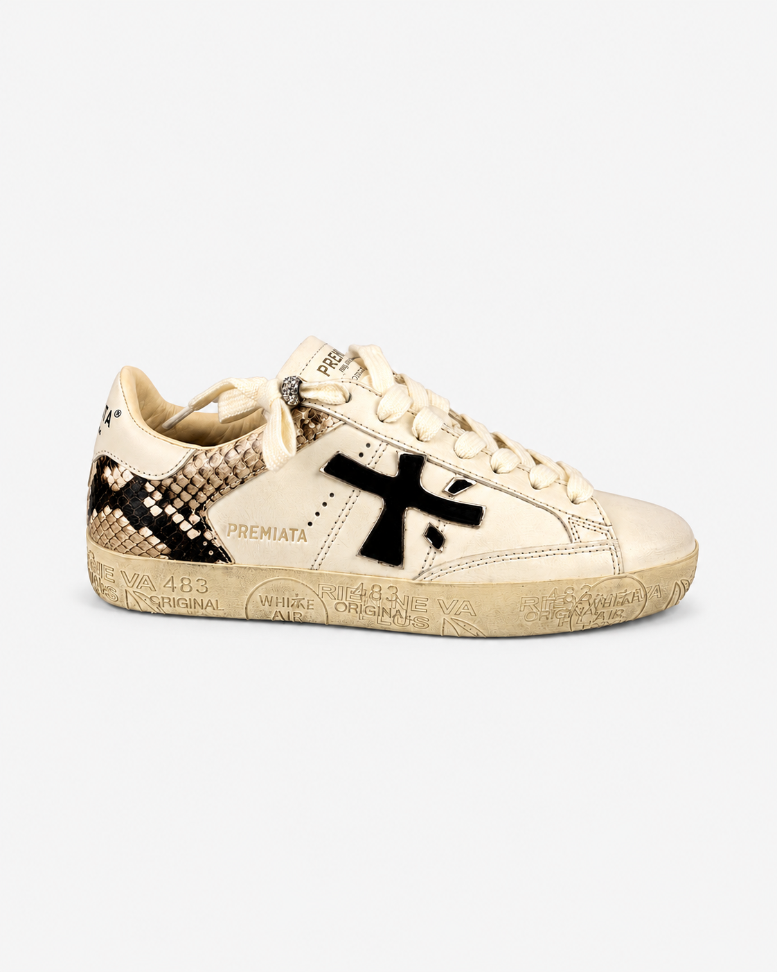 Premiata Steven 8497 Sneakers Donna Bianco Panna