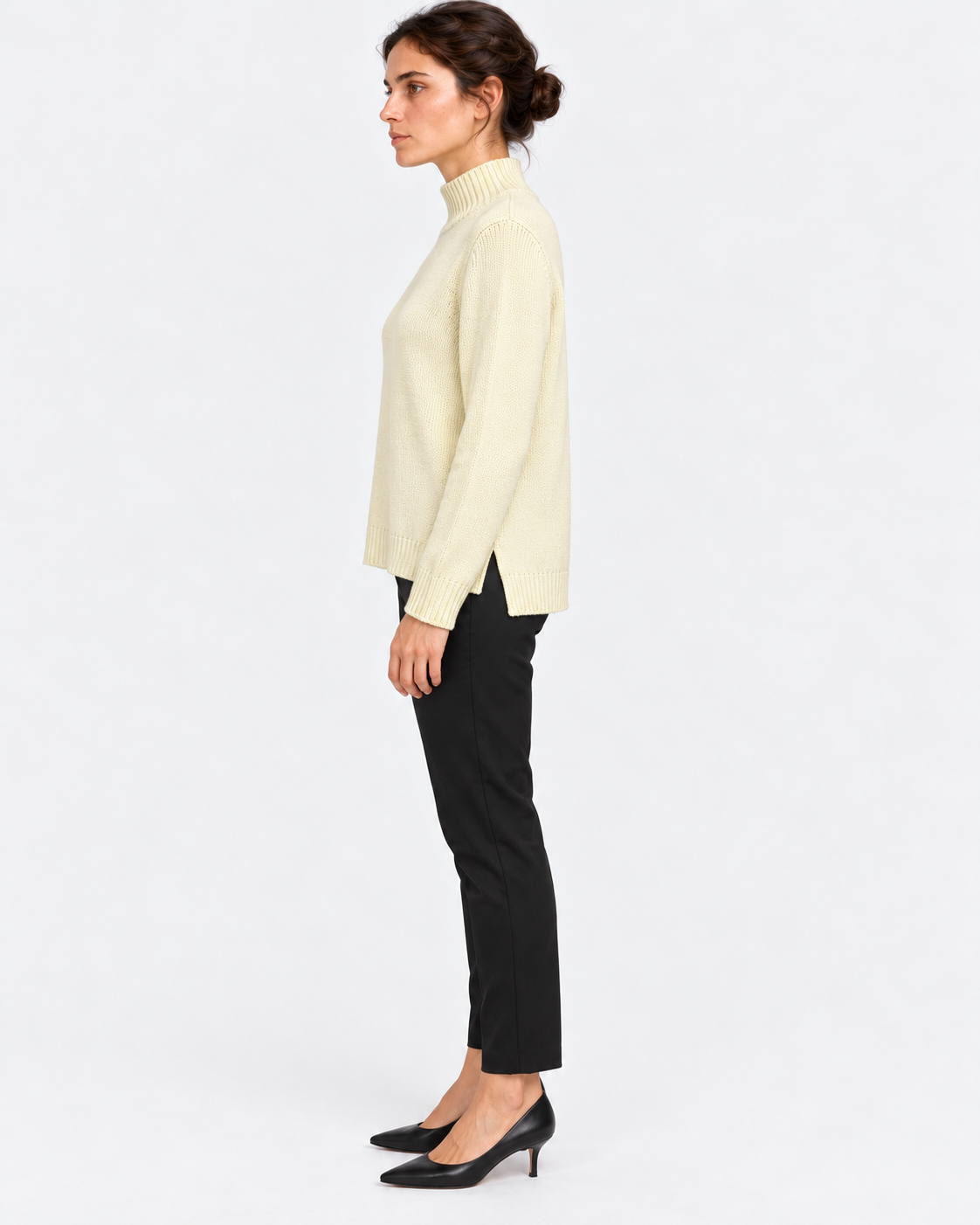 Gran Sasso Maglia Lupetto Donna Verde Chiaro in Lana Vergine
