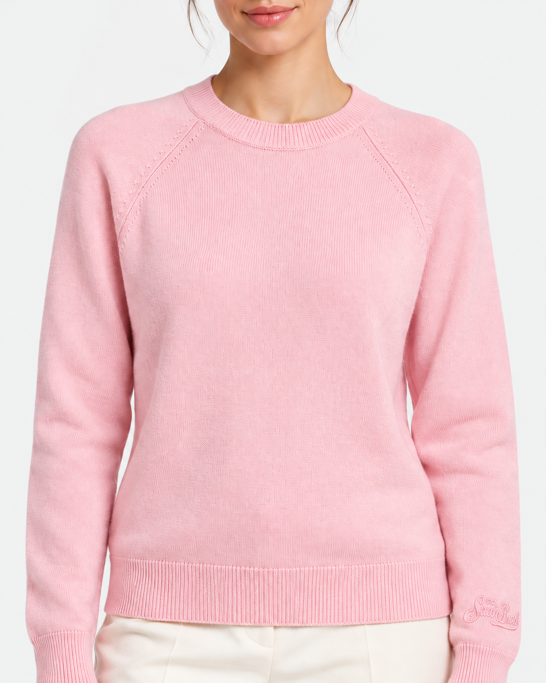 MC2 Saint Barth Maglia Donna Girocollo in Cashmere Rosa