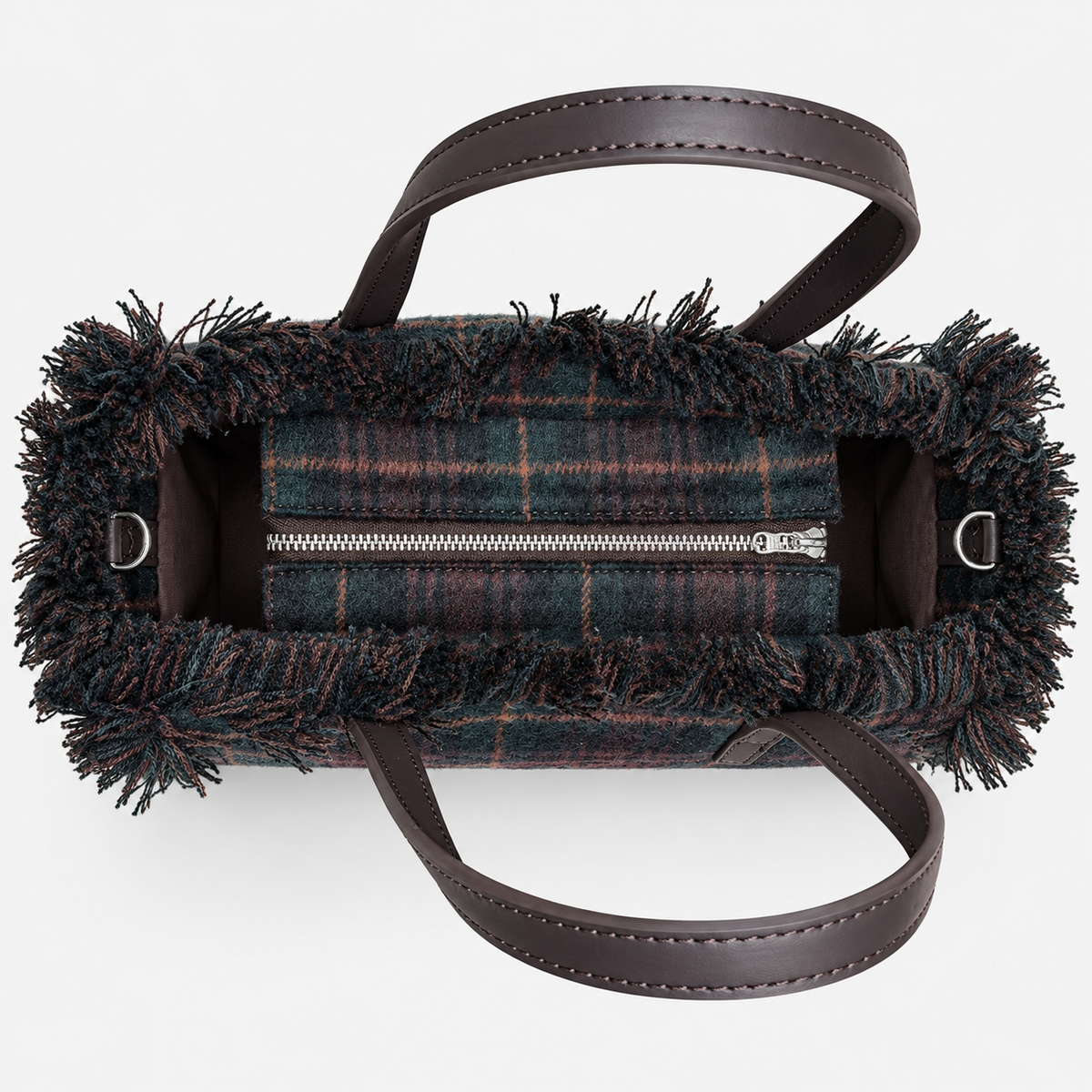 MC2 Saint Barth Borsa Donna Colette Tartan Verde Scuro e Bordeaux