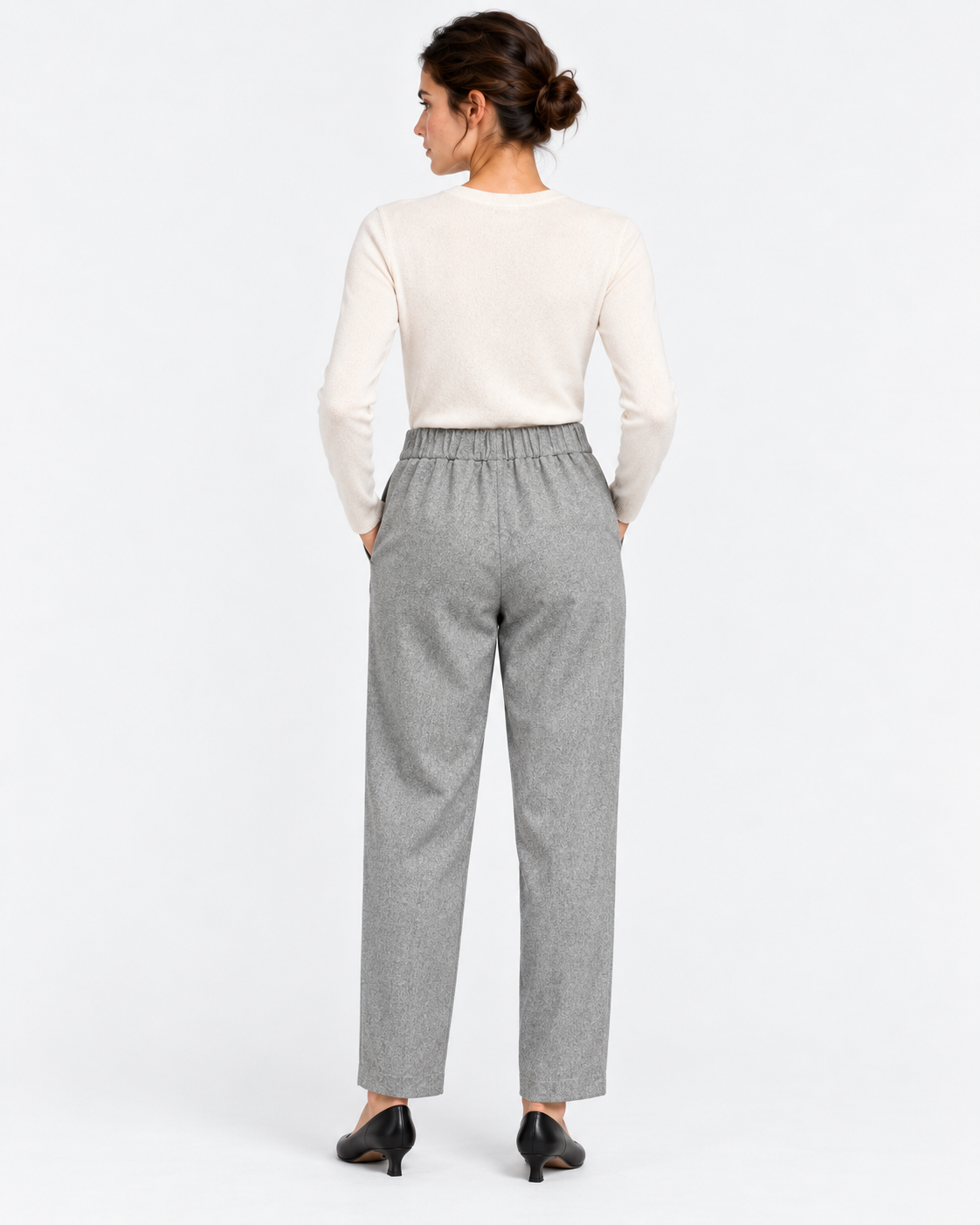 Gran Sasso Pantaloni Donna Grigi in Lana Vergine e Cashmere