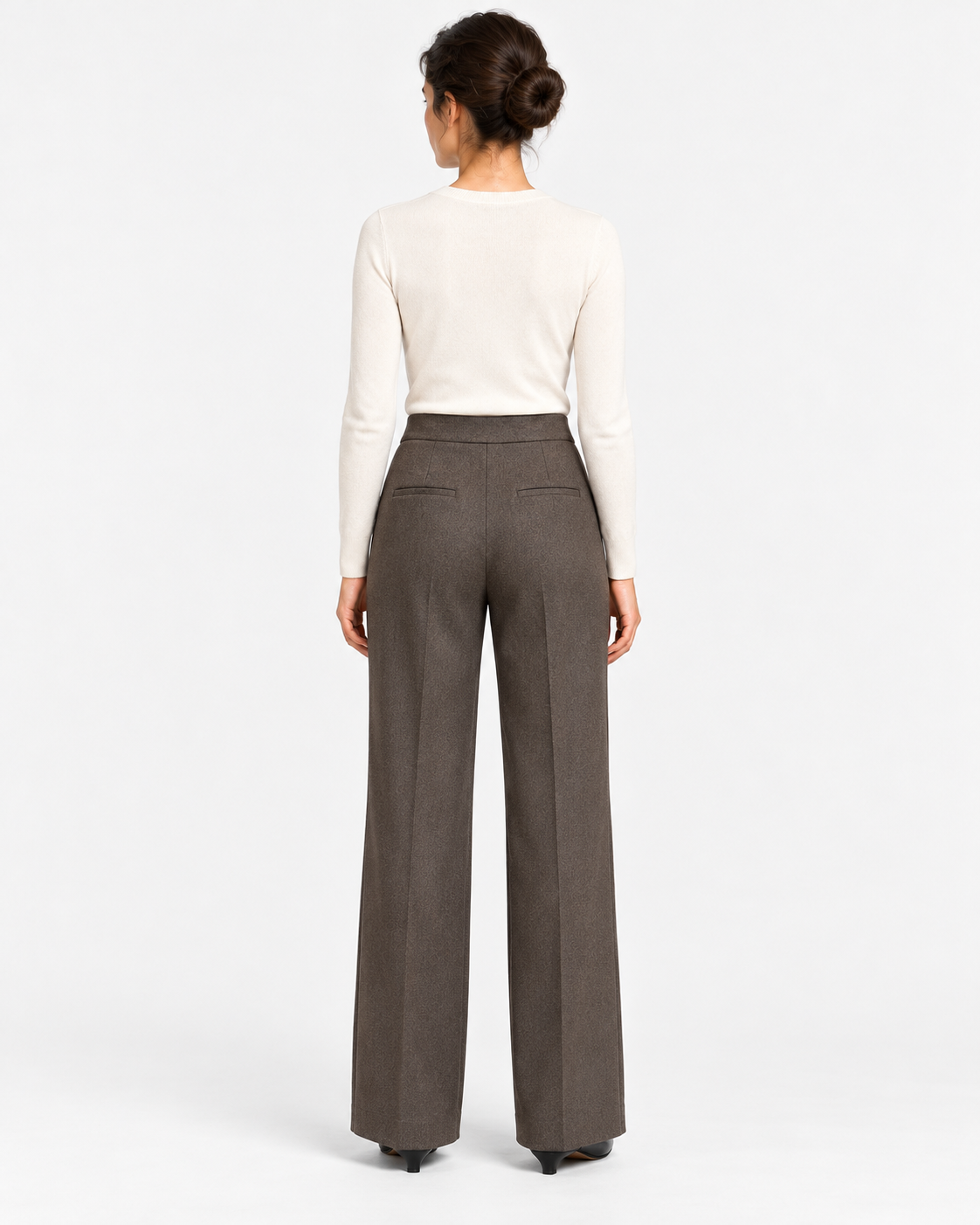 Gran Sasso Pantaloni Donna Testa di Moro in Lana e Cashmere