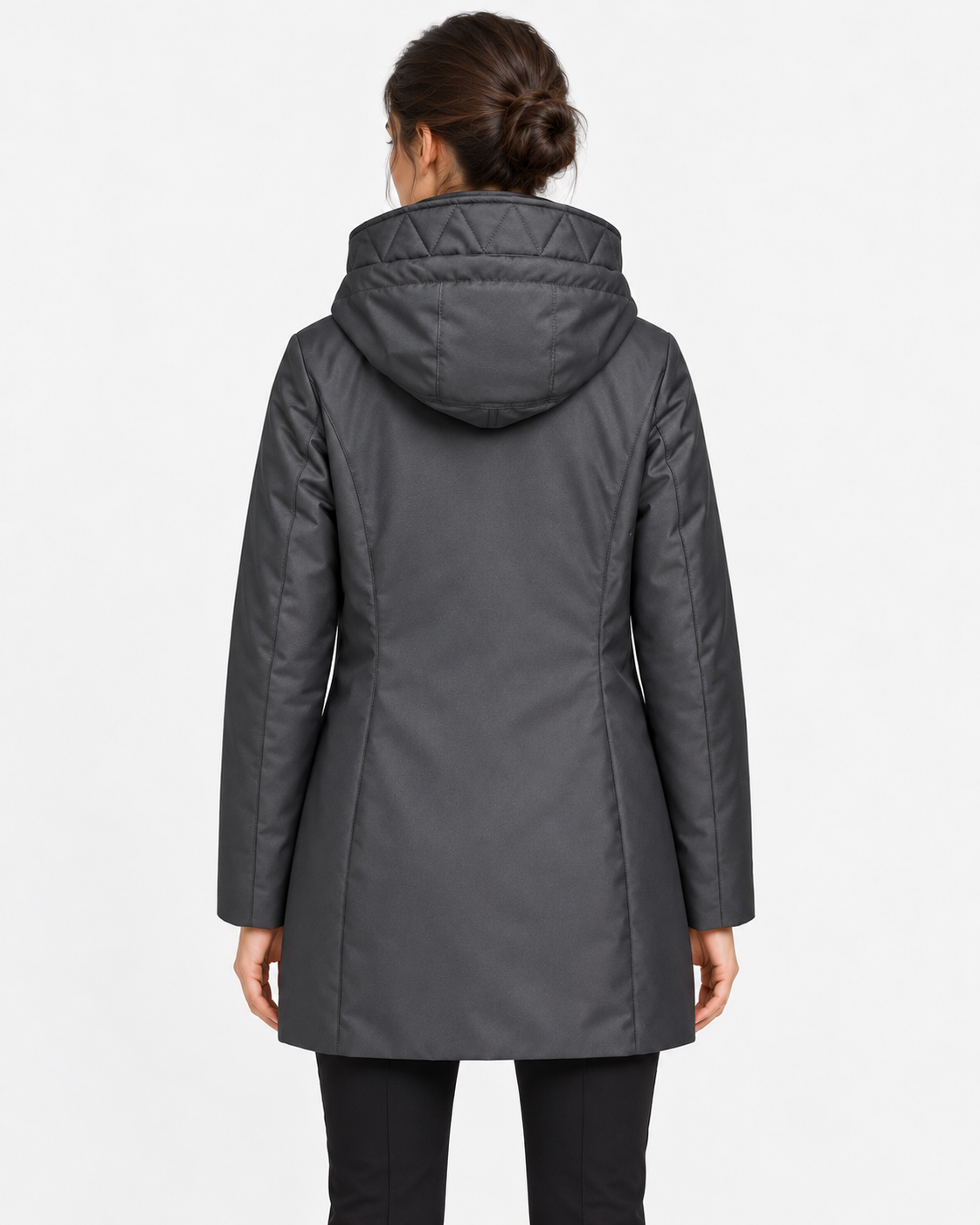 Fay Toggle Coat Donna in Gabardine Tecnico Grigio Antracite