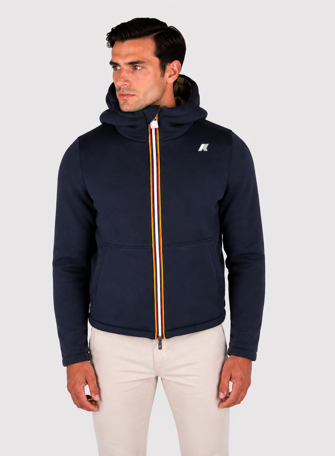 K-Way Jack Spencer Nylon Double BLUE DEPTH - GREEN ARMY