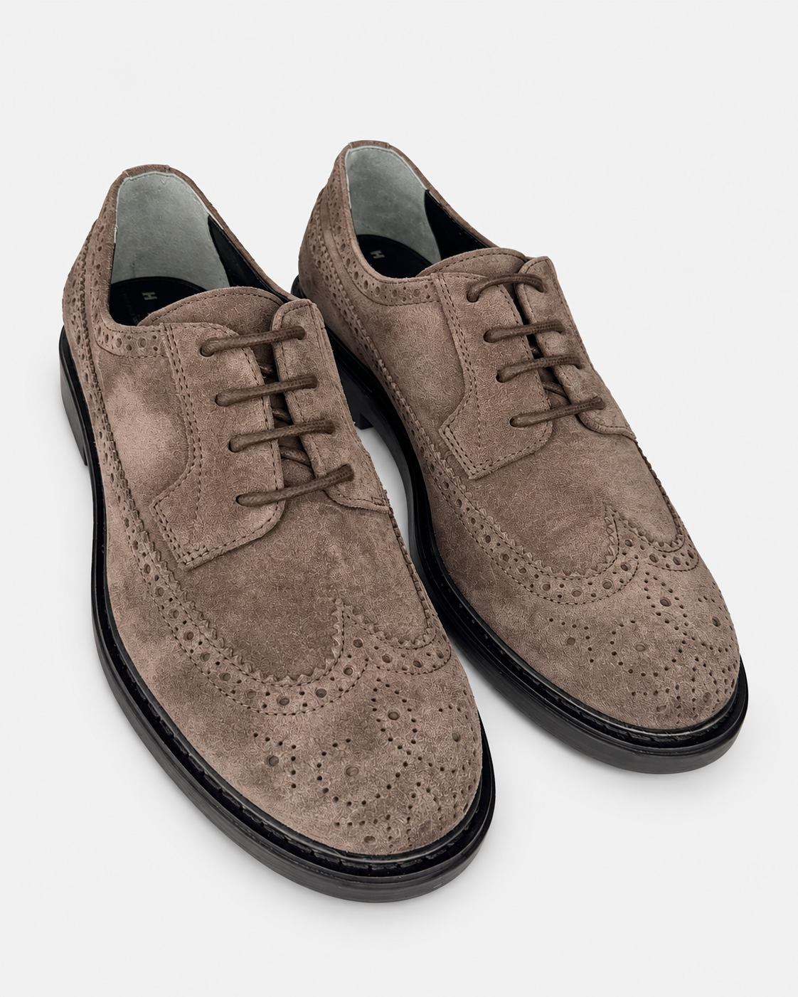 Hogan Scarpe stringate uomo H704 in pelle scamosciata marrone