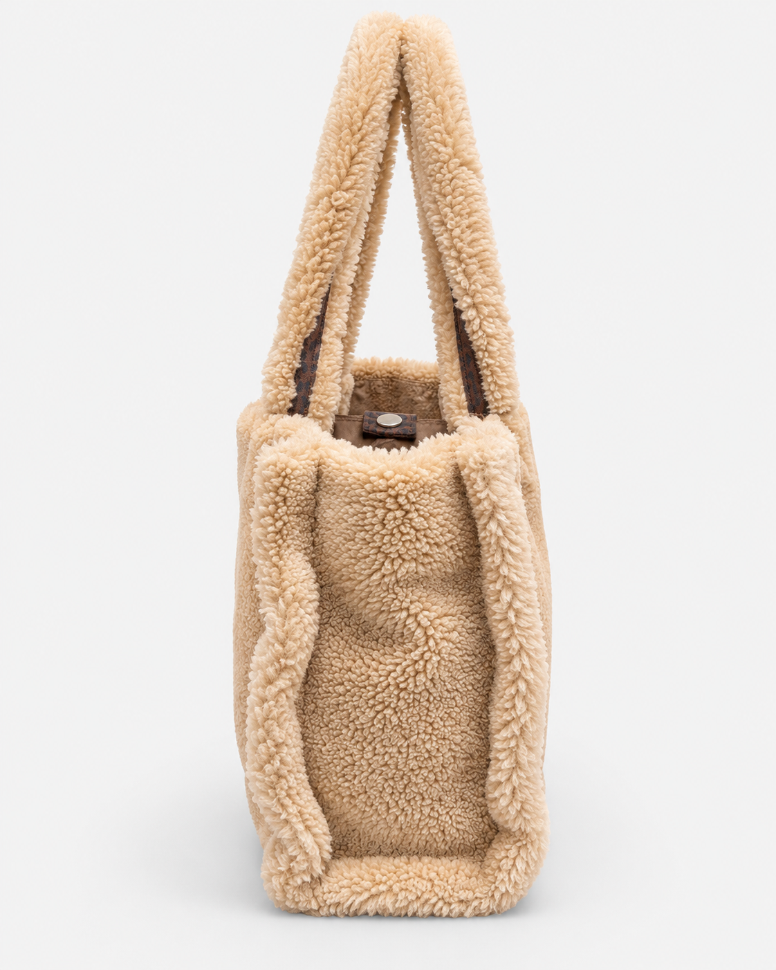 MC2 Saint Barth Borsa Donna Vanity Teddy Beige con Maxi Logo Leopard