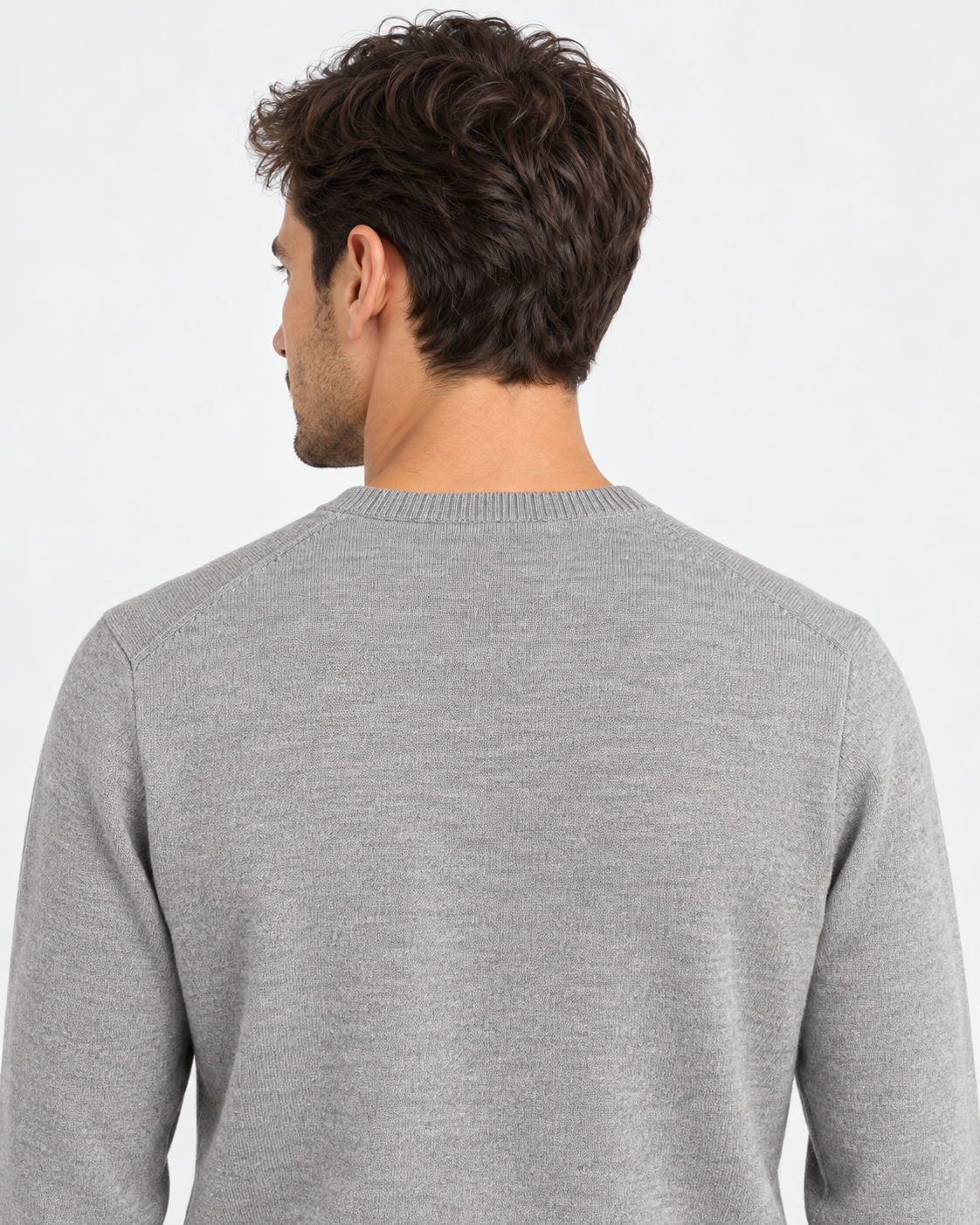 Fay Pull Girocollo Uomo in Lana Merinos grigio