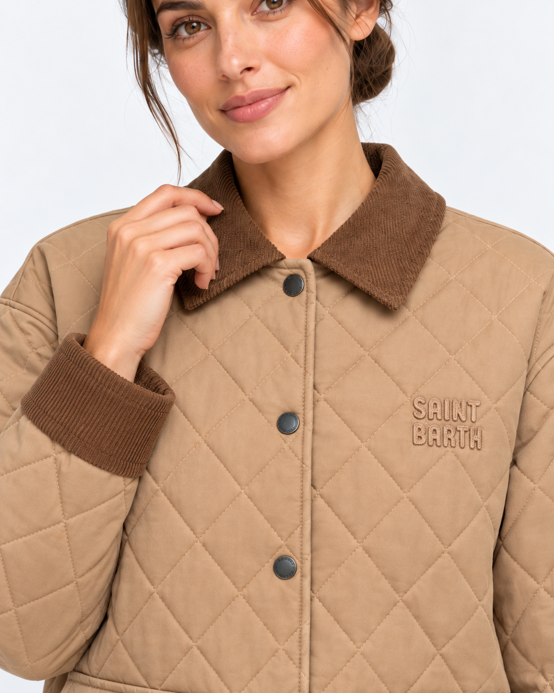 MC2 Saint Barth Giubbotto Donna Margaux Trapuntato Beige