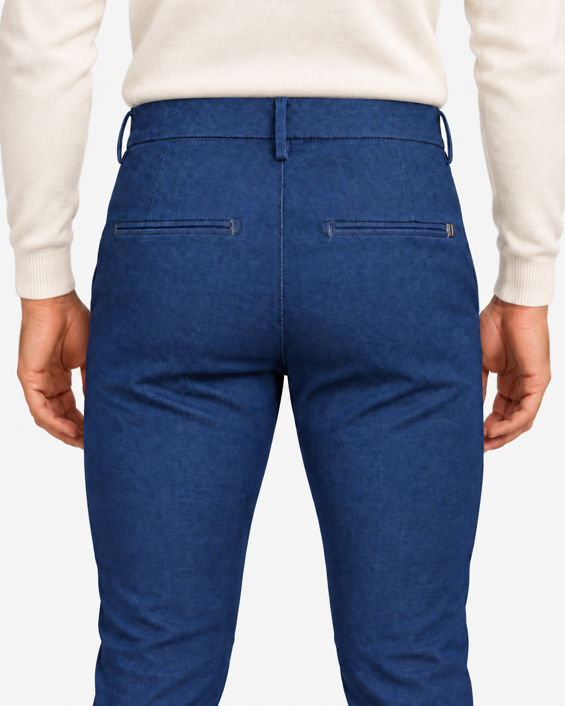 Dondup Pantalone Uomo Blu in Cotone Stretch