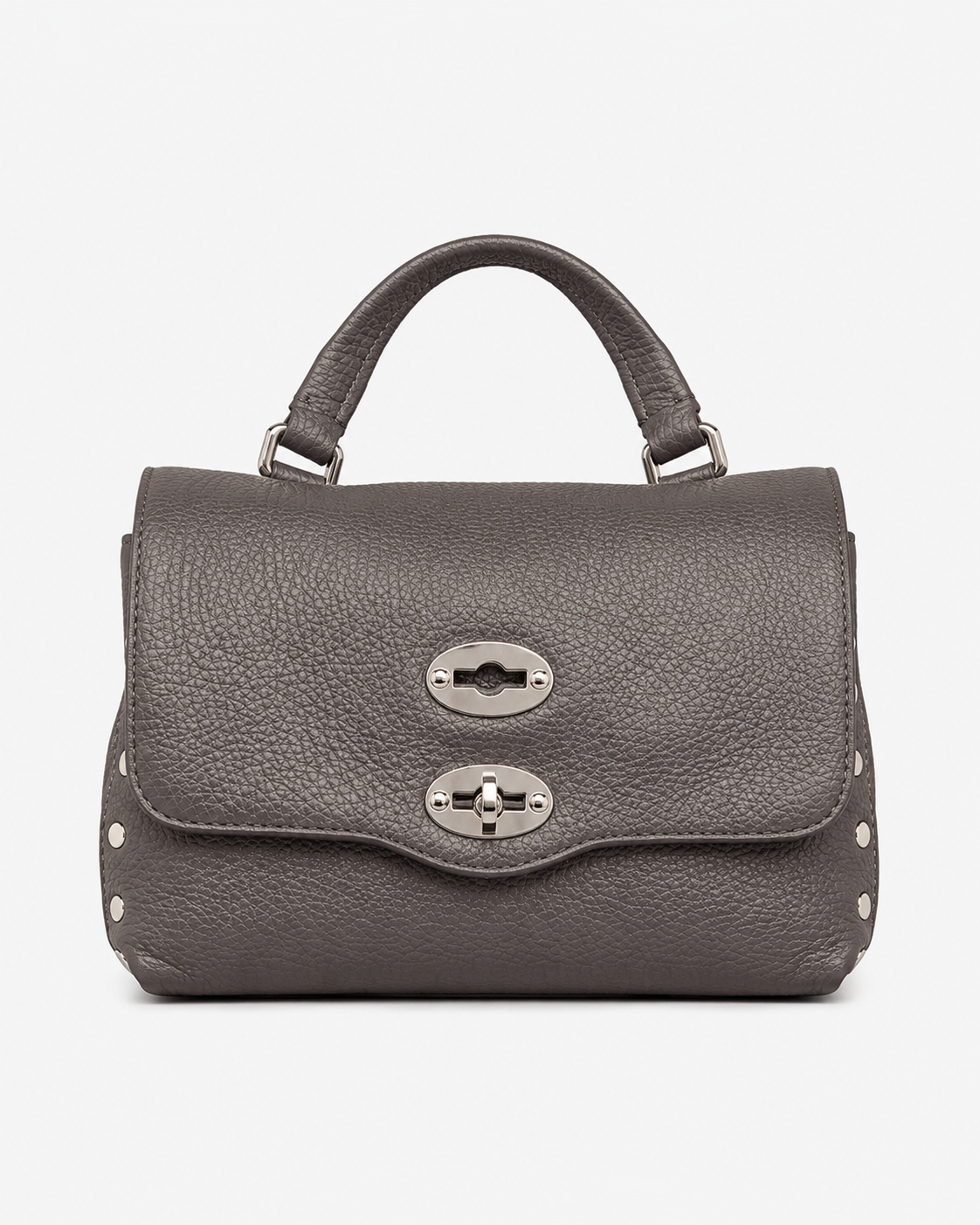 BORSA POSTINA® BABY IN PELLE MARTELLATA GREY VULCANO