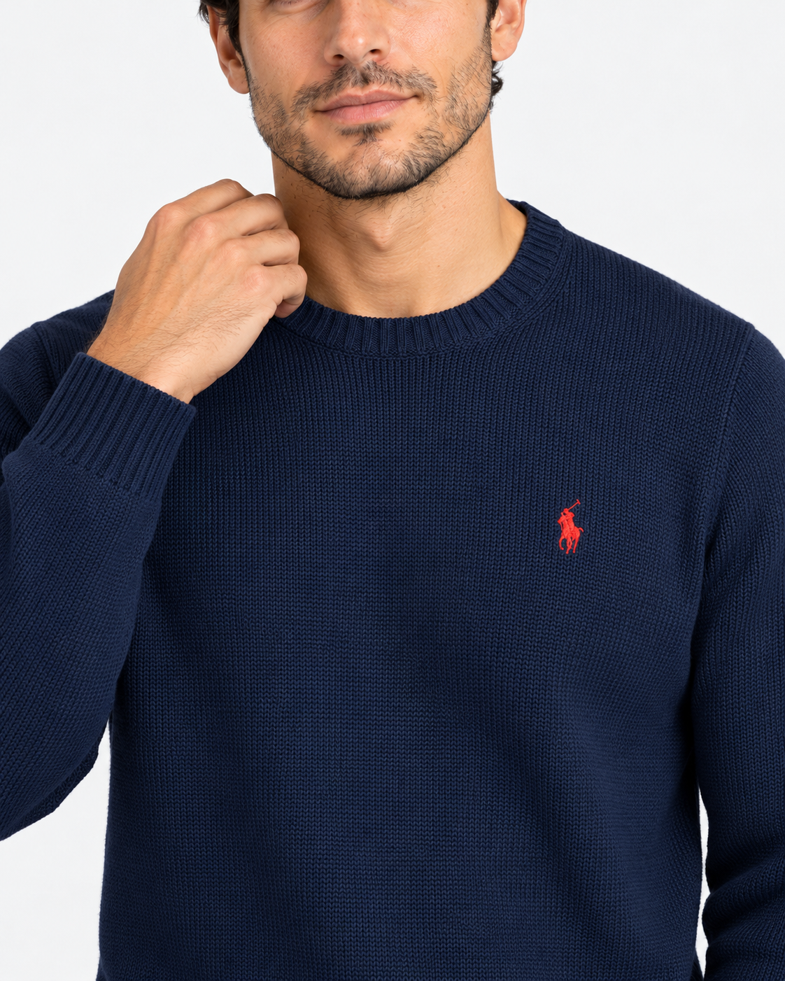 Polo Ralph Lauren Maglione Uomo Girocollo in Cotone Blu