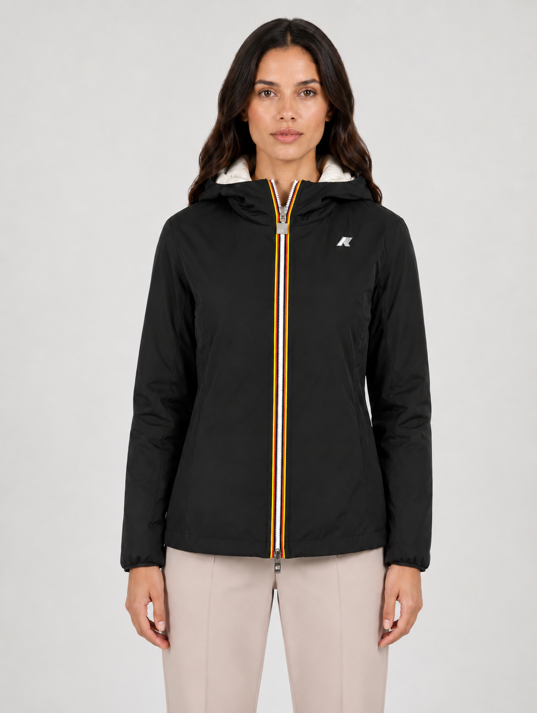 GIACCA LILY STRETCH THERMO DOUBLE BLACK PURE - WHITE NATURAL