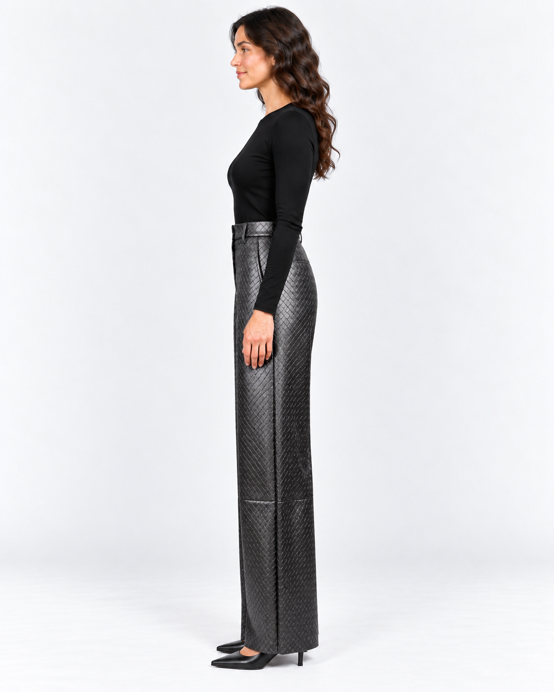 Imperial Pantalone Donna Nero in Ecopelle