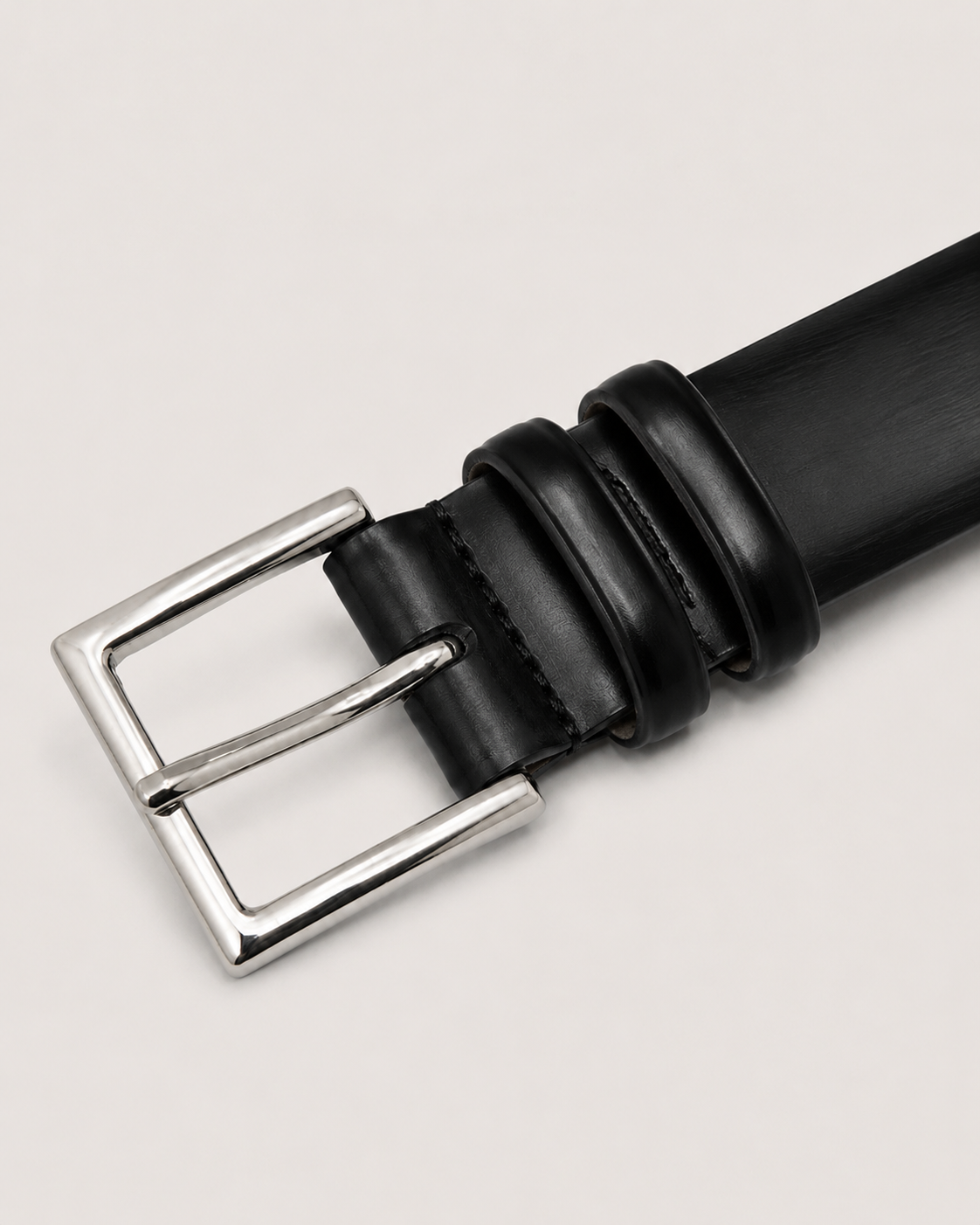 Cintura classica calf in pelle nero