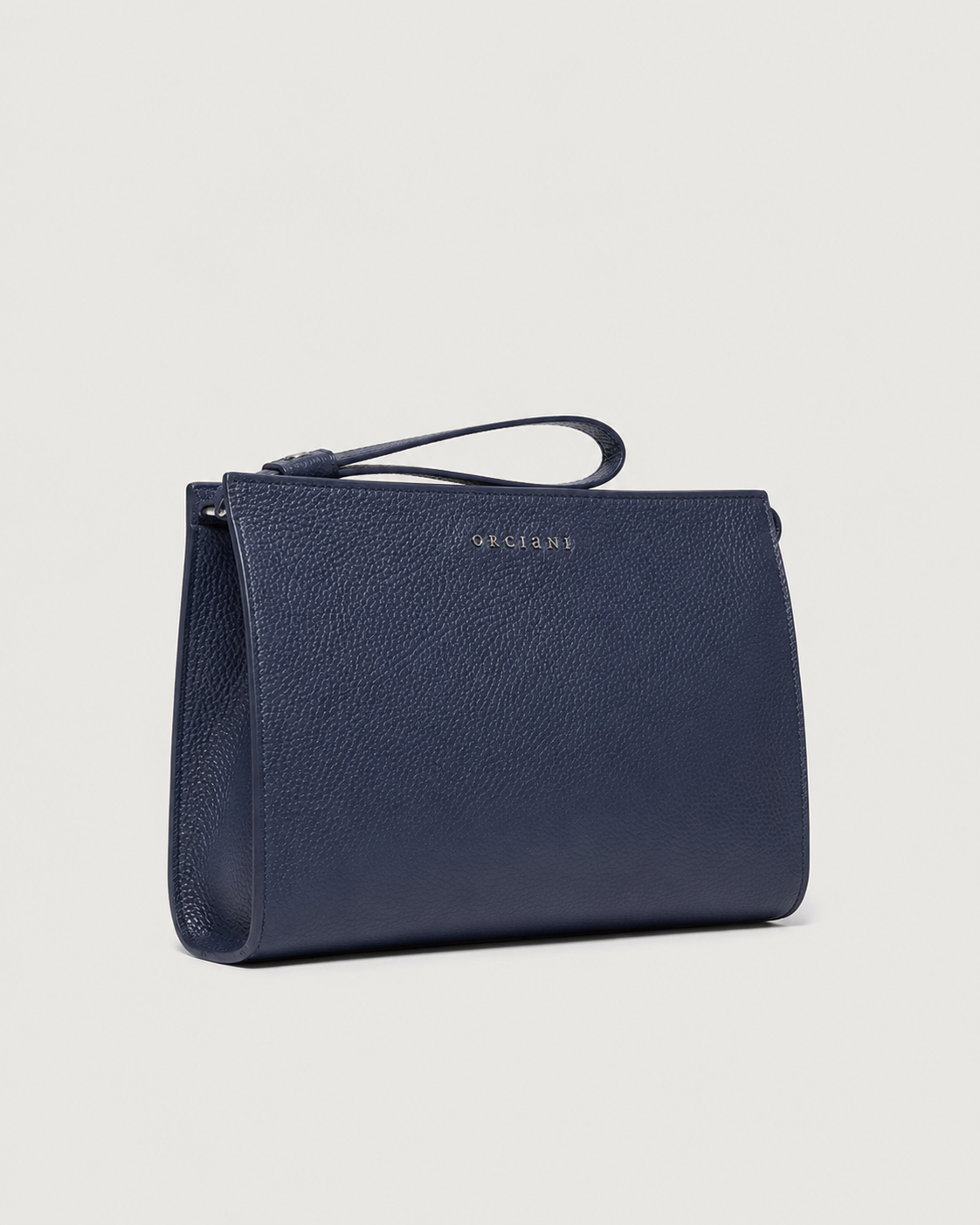 Pouch Micron in pelle con polsiera navy