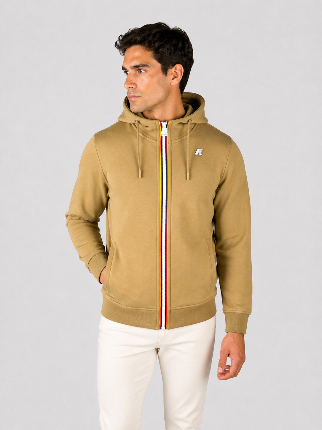 Felpa uomo K-way Rainer Spencer beige khaki