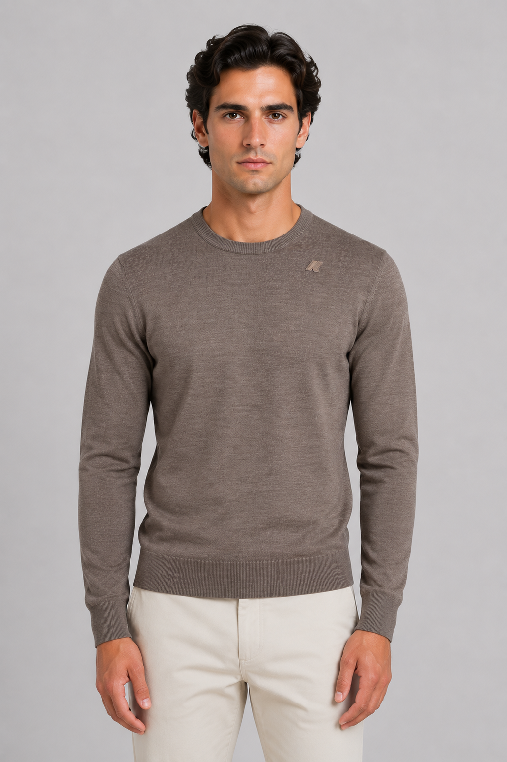 Maglia Sebastien merino beige taupe